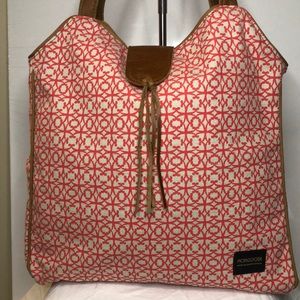 Red and Brown Women's Tote Bag